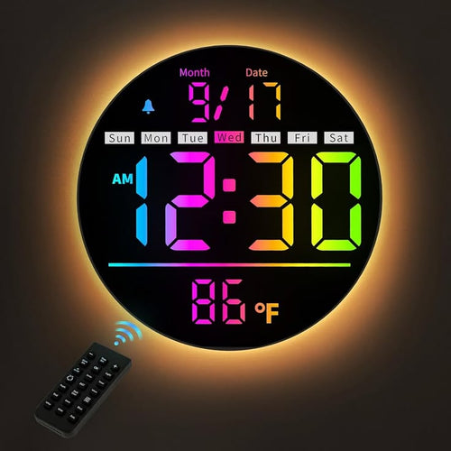 Round Digital Wall Clock