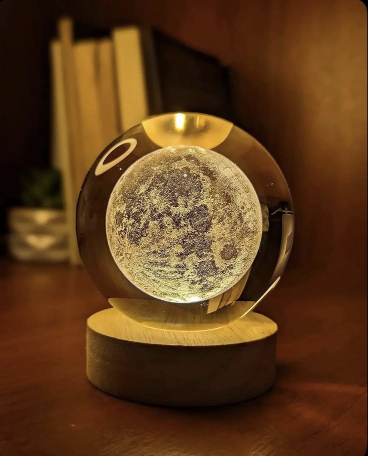 Moon 3d Crystal Ball Lamp