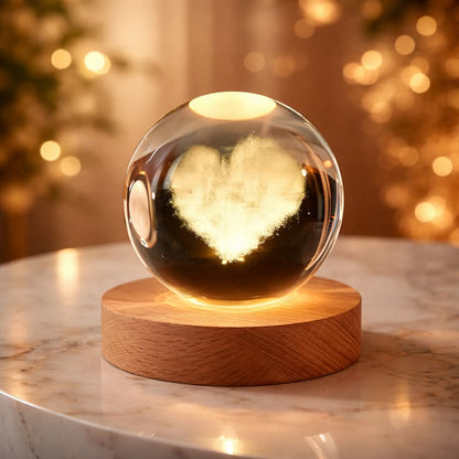 Heart 3d Crystal Ball Lamp