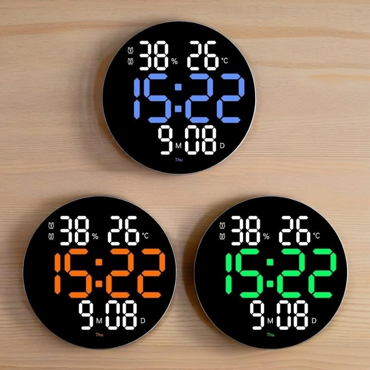 Round Digital Wall Clock