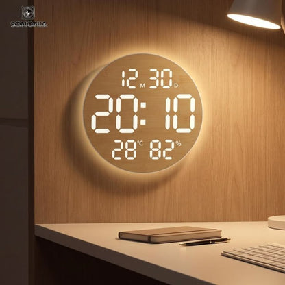 Round Digital Wall Clock