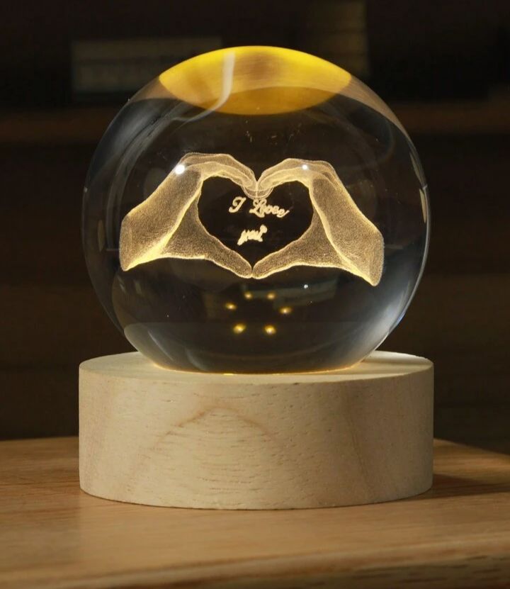 Heart 3d Crystal Ball Lamp