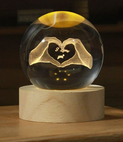 Heart 3d Crystal Ball Lamp
