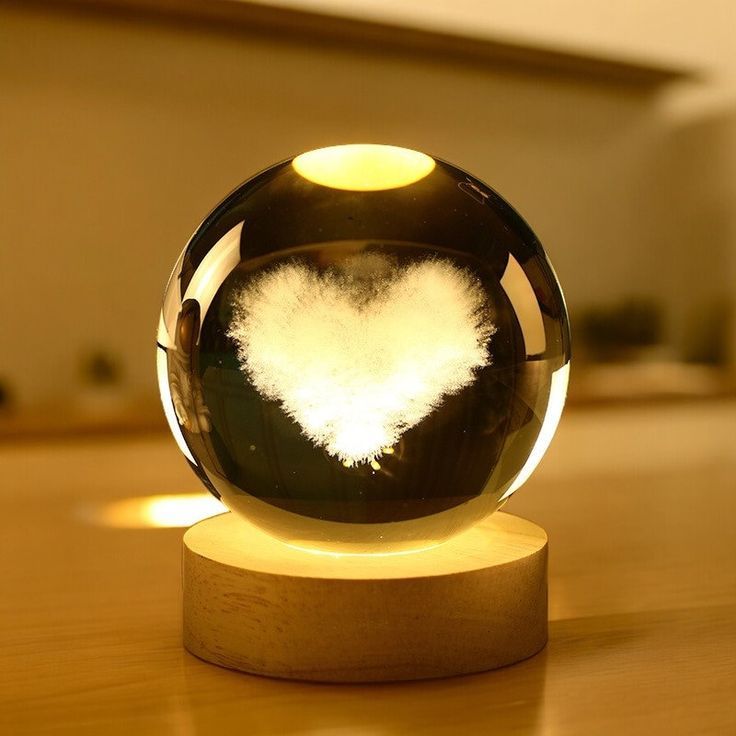 Heart 3d Crystal Ball Lamp