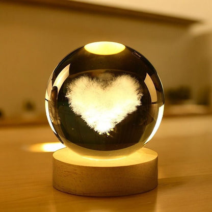 Heart 3d Crystal Ball Lamp
