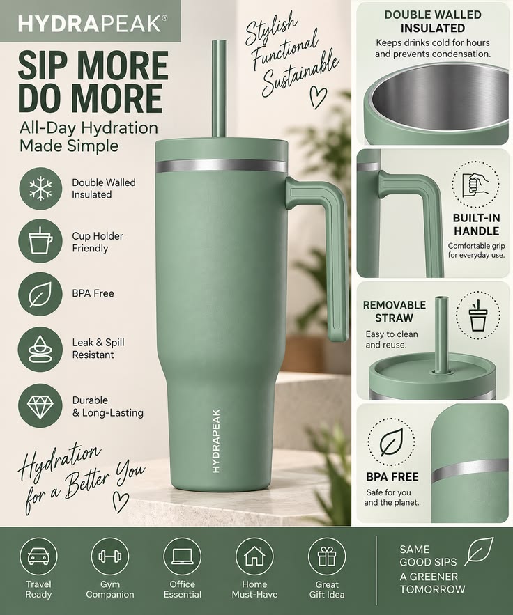 Hydration Tumbler with Straw