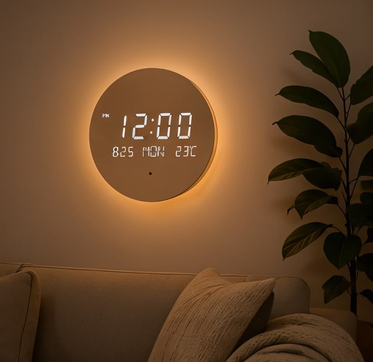 Round Digital Wall Clock
