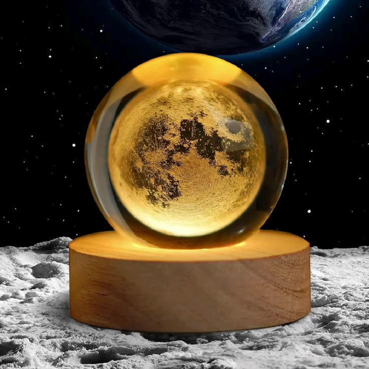 Moon 3d Crystal Ball Lamp