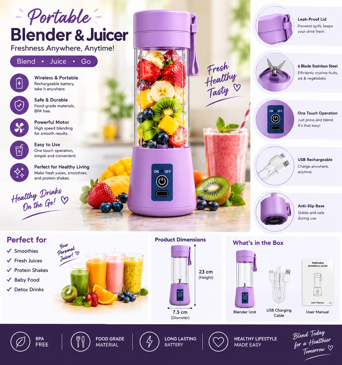 6 Blade Mixer Juicer