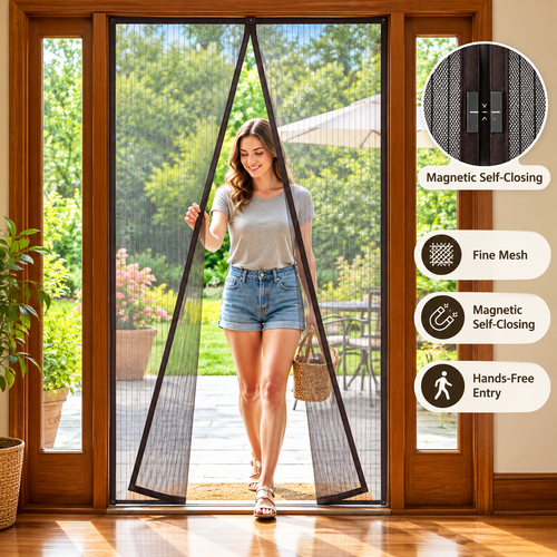 Magnetic Mesh Door Curtain