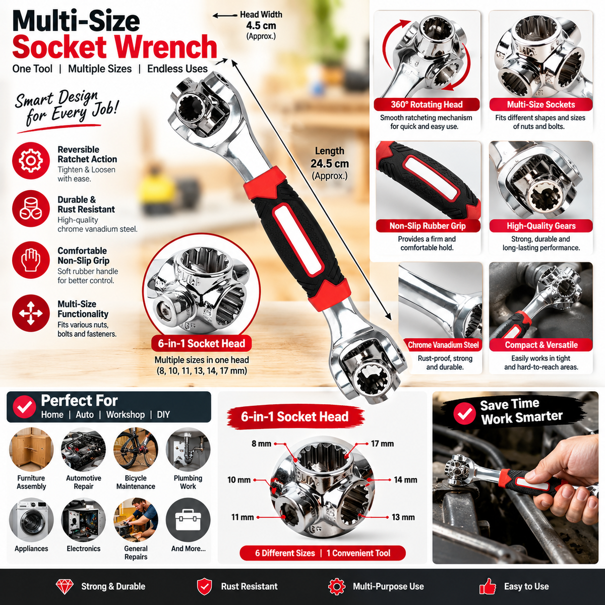 48 in 1 Multiple Socket (Universal) Wrench