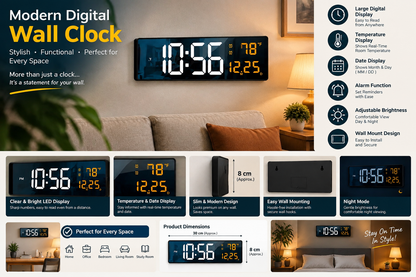 Large Digital Wall Clock