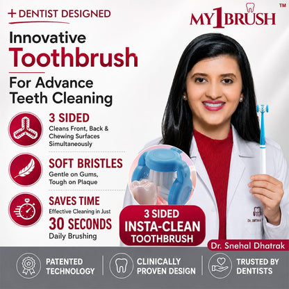 Myorl-Care My1Brush- 3-Sided Soft Toothbrush